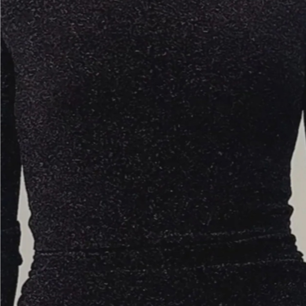 Lavender Brown Shimmering Black Long Sleeve Dress - Picture 2 of 4